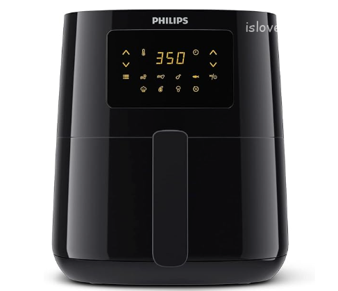PHILIPS 3000 Series Air Fryer Essential Compact with Rapid Air Technology, 13-in-1 Cooking Functions to Fry, Bake, Grill, Roast & Reheat with up to 90% Less Fat*, 4.1L capacity, Black (HD9252/91)