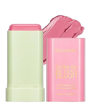 ibcccndc Multi-Use Makeup Blush Stick, Solid Moisturizer Stick, Shadow Lips and Cheek Blusher Waterproof Peach Creamy Makeup (Shy Pink)